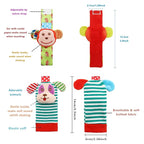 Wrist Rattles Foot Finder Rattle Toy for 0-4 Months Baby, Feet Leg Ankle Socks Arm Hand Bracelet Shaker for 4-8 Months Infant boy & Girl, Gift Set for 0-1 Years Newborn Babies (5 pcs-A)