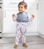 BUSY BABY Bungee Bib & Utensil Set – Adjustable Silicone Bib with Pocket & Tethered Utensils for Babies & Toddlers