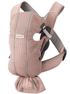 BabyBjörn Baby Carrier Mini, 3D Mesh, Dusty Pink | Newborn Carrier (7-25 lbs), Ergonomic, Easy-to-Use