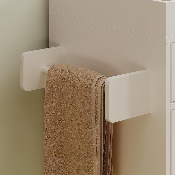 WOODTIME 43.3" W Nursery Dresser with Diaper Changing Tray, 2 Hidden Organizers & Towel Racks, Baby Kids Dresser Changing Table with 4 Drawers & 2 Shelves for Bedroom, White