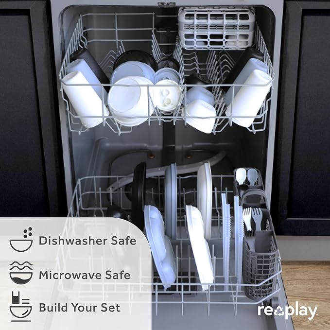 Re-Play Sippy Cups for Toddlers - 10 Oz. Reusable Spill Proof Cups for Kids, Dishwasher/Microwave Safe - Made in USA - Set of 3-3.13" x 6.25" - Seashell