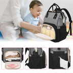 Femuar Diaper Bag Backpack Multifunction Maternity Nappy Baby Bag for Girls & Boys Large Capacity Travel Diaper Bags Black Gray