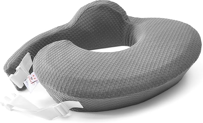 QSTEHEML Nursing Pillow for Breastfeeding - Adjustable Breastfeeding Pillows for Women with More Support & Removable Cover, Baby Feeding Pillow for Newborn Moms and Baby Essentials,Grey