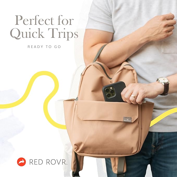 RED ROVR Mini Roo Lightweight Backpack | 6 pockets for everyday essentials (Charcoal)