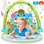UMIKU Baby Gym Play Mats Baby Toys Tummy Time Mat Musical Activity Center for Newborn Infant Piano Babies Play Mat Music & Light Newborn Infant Gifts for Babies 0-3 6 9 12 Months Dinosaur Style