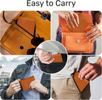 HIFA Leather Passport Holder, Handmade Passport Cover with Card and Ticket Slot - Genuine Leather, Elegant Design, Easy Access - Passport Case, Passport Wallet, Passport Holder