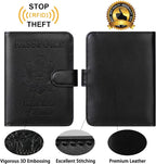 Passport Holder Cover Wallet RFID Blocking Leather Card Case Travel Accessories for Women Men (Black)