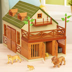 Terra by Battat – 15 Pieces Animal Hospital Playset – Wooden Vet Clinic with Openable Rooftop for Farm & Safari Animals – Pretend Play Toy for Toddlers & 3+ Years