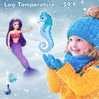 BETTINA Magical Color Changing Mermaid Doll, Princess Mermaid Toy with Seahorse & Dolls Accessories - Vibrant Purple Hair and Transforming Tail, Mermaid Gifts Toys for Girls Aged 3-7