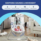 Graco Simple Sway Baby Swing, Side‑to‑Side Sway, Infant Swing with 6 Speeds, Vibration, Abbington