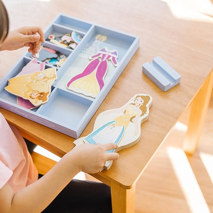 Melissa & Doug Disney Belle Magnetic Dress-Up Wooden Doll Pretend Play Set (30+ pcs)
