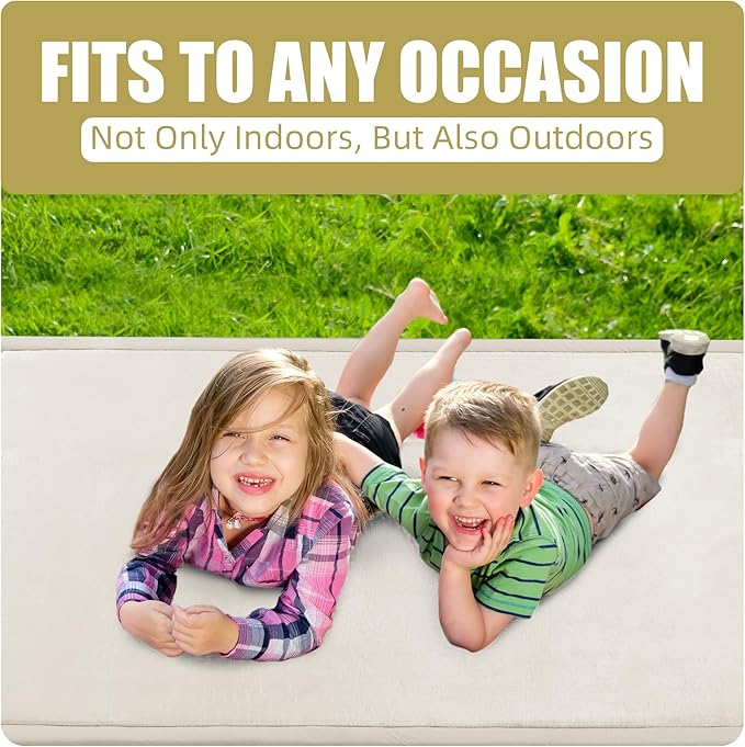 MABOZOO Extra Thick 1.3 Inch Baby Play Mat, 74 * 50 Inch Baby Floor Mat Memory Foam Playpen Pad for Babies, Toddlers, Infants, Playmat Crawling Cushion Activity Playmat for Indoor & Outdoor