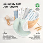 6-Pack Cotton Baby Washcloths for Newborn - Organic Cotton Muslin Soft Wash Cloths for Babies, Infant, Kids, Toddler Towels for Boy, Girl, Super Absorbent Face Cloths, Scratch-free Baby Rags (Vessels)