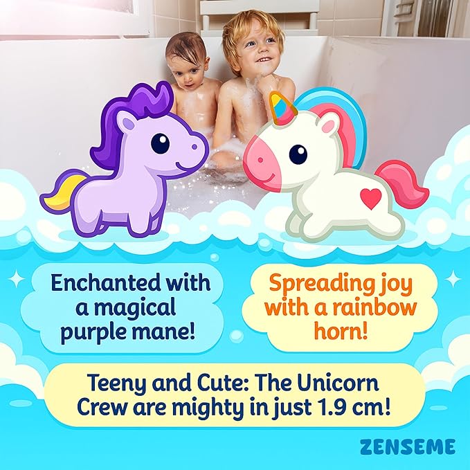 Kids Bath Bombs Powder with Mini Unicorn Inside – Bubble Bath for Kids – Bathtime Experiment Kit Mix - Blast of Foam & Colour Surprise – Gift Set of 4