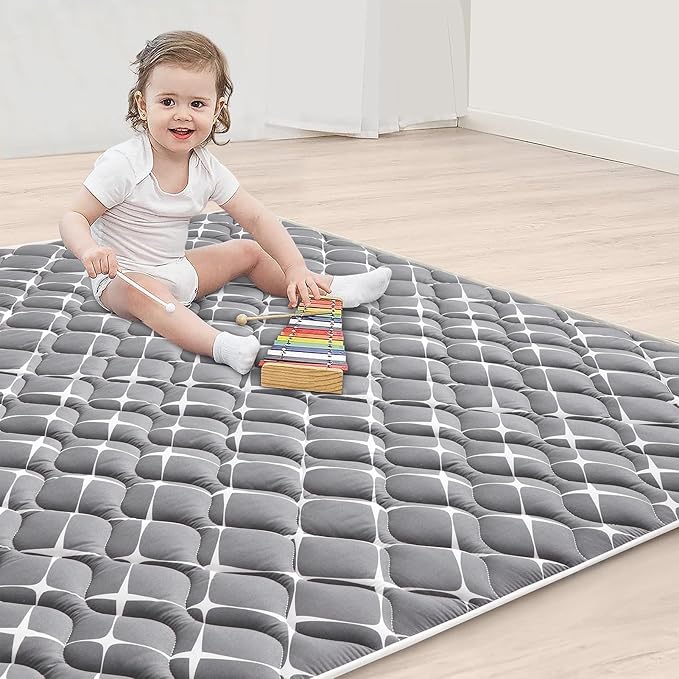 High-Density Foam Baby Play Mat, 36x36 Inches Thicken One-Piece Comfortable and Soft Playmat, Non Slip Machine Washable Floor Mat for Infants, Tapete para Bebes,Toddlers