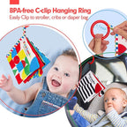 hahaland Baby Books 0-6 Months - 2PCS Infant Toys 0-6m Tummy Time Babies Toy Newborn Toys High Contrast Visual Development Sensory Book Baby Girl Boy Shower Gift