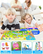 Reusable Sticker Book for Toddlers 2-4 Years, Stickers for Kids, Toddler Sticker Book Ages 1-3, Toddler Craft Activities, Toddlers Travel Toys Ages 2+ Boy Girl Birthday Gifts