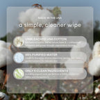 Raan, 100% Cotton Baby & Toddler Wipes, Unbleached, 99% Purified Water, Unscented, EWG verified, Made for Sensitive Skin, Extra Soft and Durable, 4 pack, 240 Count