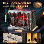 Book Nook Kits for Adults - Book Nook Kit Bookshelf Decor DIY Miniature House Kit for Bookshelf - Craft Kits for Adults Booknook Model Kits Tiny House Arts and Crafts (Ember Castle)