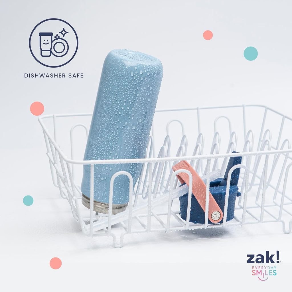 Zak Designs Harmony Disney Stitch Water Bottle for Travel or At Home, 20oz Stainless Steel is Leak-Proof When Closed and Vacuum Insulated with Straw Lid and Carry Handle (Stitch)