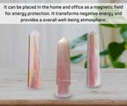 Amazing Gemstone Angel Aura Rose Quartz Crystal Towers ~ Natural Healing Crystal Point Obelisk for Reiki Healing and Crystal Grid (3- Inch)