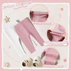 Newborn Toddler Baby Girl Pants Leggings Ribbed Straight Flare Infant Girl Pants Leggings Bell Bottoms 5 Packs