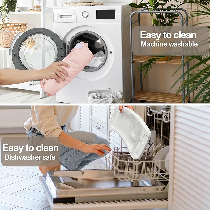 Baby Travel Booster Seat with Double Tray, BabyBond Upgraded Toddler Portable Baby Chair, Booster Seat for Dining Table, Stable and Foldable Booster Baby Chair for Indoor/Outdoor (Pink Dinosaur)