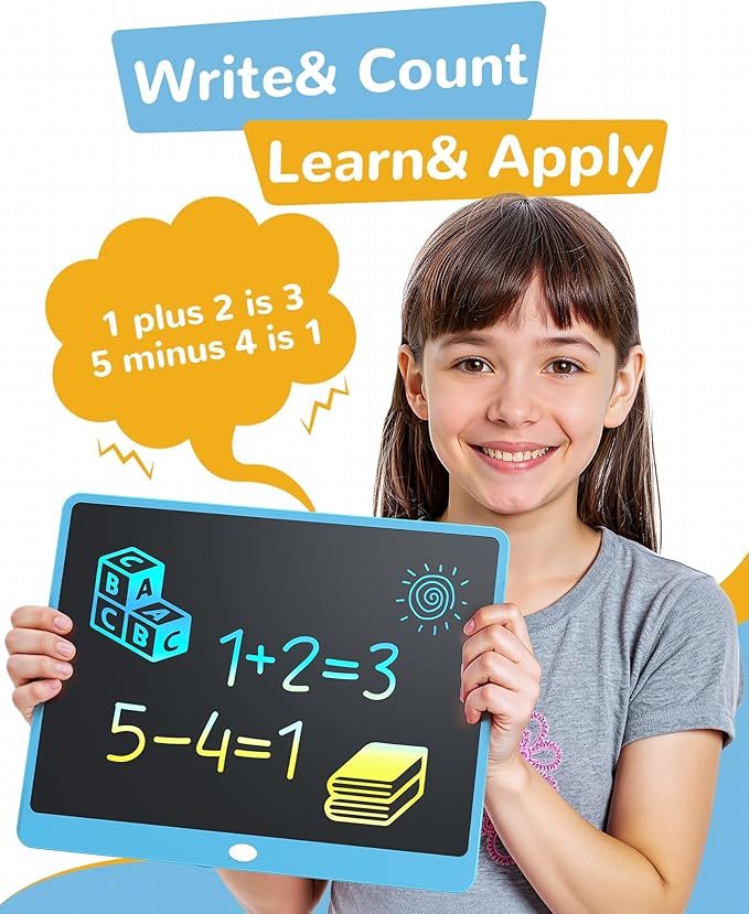 KOKODI LCD Writing Tablet, 16 Inch Colorful Toddler Doodle Board Drawing Tablet, Erasable Reusable Electronic Drawing Pads, Educational and Learning Toy for 3-6 Years Old Boy and Girls