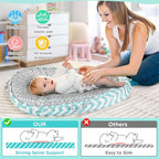 KISS GOLD Baby Lounger - Breathable Soft Cotton Cover Baby Lounger Nest, Babies Essentials Gifts, Portable Lounger for Baby Tummy Time Floor Playing Seated Support for Home and Travel