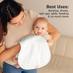 KeaBabies 4-Pack Baby Burp Cloths Baby Girl, Boy - Organic Cotton Burp Cloth, Extra Large, Absorbent, Soft Burping Cloths & Bibs Set for Babies, Newborn Burp Clothes, Thick Burp Rags (Soft White)
