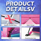 Kids Play Mermaid Tent for Kids, Play Tentes Foldable Pop Up Indoor Outdoor Party Playhouse Tents Toy for Boys Girls-47 * 47 * 41 (Pink)