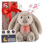 Gemma Joy Bedtime Baby Soothers for Sleep, Cry Activated Heartbeat Stuffed Animal for Baby, Newborn, Calming Light, Lullaby Music, White Noise, Shush and Mother’s Heartbeat - (Bunny, Rechargeable)
