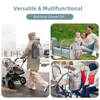 Diaper Bag Backpack with Changing Station, Large Diaper Bag, Baby Bag, Multifunctional Diaper Bag, Gray