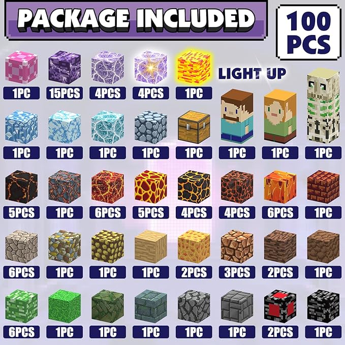 Magnetic Blocks Building Toys Set, Magnetic Building Blocks STEM Construction Toys, 3D Sword Light Up Magnet Cubes Montessori Sensory Stacking Toy for Toddlers Age 3 4 5 6 7 8