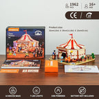Travelling Circus Lighting Building-Bricks Set - The Wild West Show 1962 Pcs Collection Display Set for Adults and West Lovers