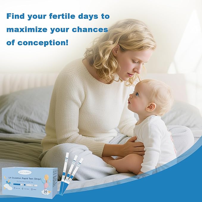 Ovulation Test Strips, Bulk Ovulation Tests, 20 Pack Fertility Tests with Collection Cups, Accurate LH Test for Home, Ovulation Predictor Kit, 5mm Wider 25 MIU/mL