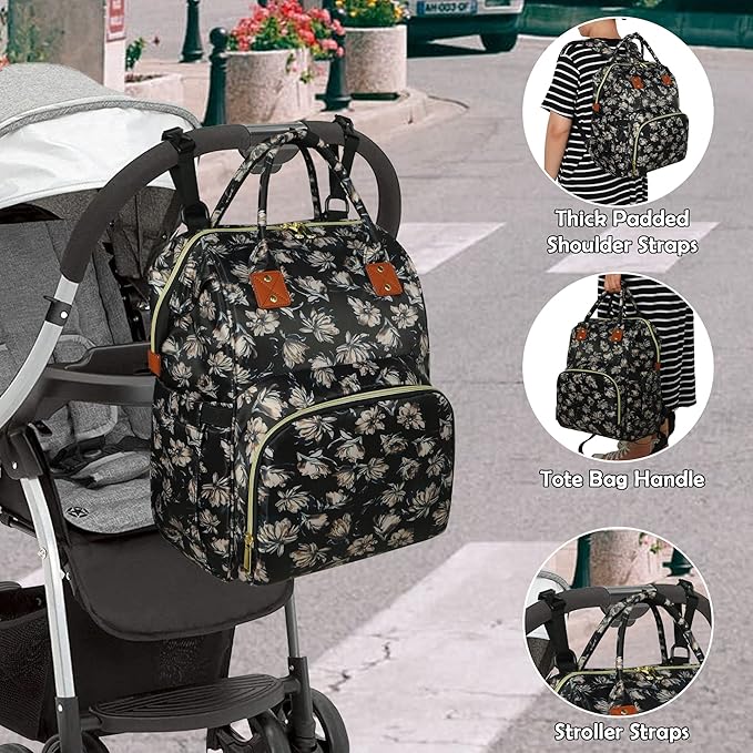 Femuar Diaper Bag Backpack Multifunction Maternity Diaper Bag for Baby Girls & Boys Large Capacity Travel Nappy Bags