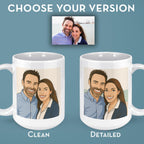 Personalized Coffee Mug, Custom Drawing Portrait Gift, Funny Customized Coffee Gift for Men & Women, Custom Mugs with Pictures, Pink 15oz Customized Ceramic Tea Cup