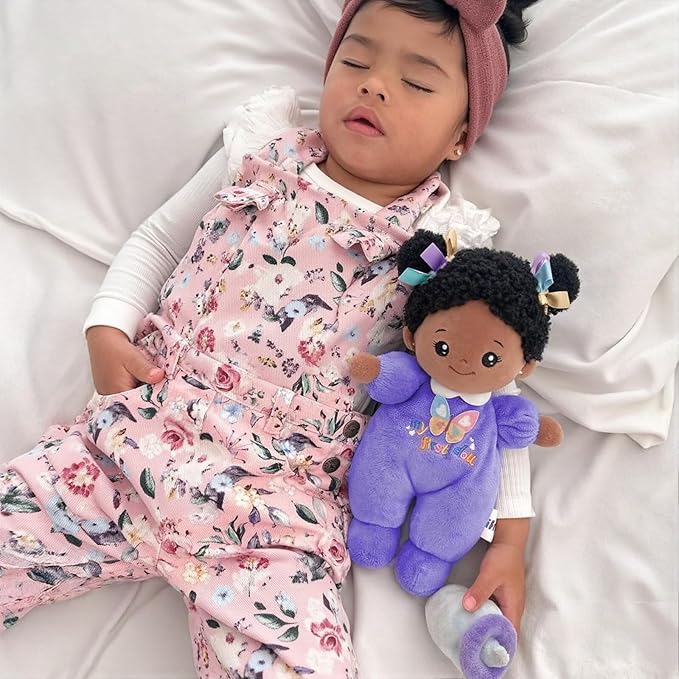 OUOZZZ 10" Black Baby Doll for 1 Year Old Girl Gifts - First African American Baby Dolls Toys for Girl Birthday Christmas Plush Gift for Toddler