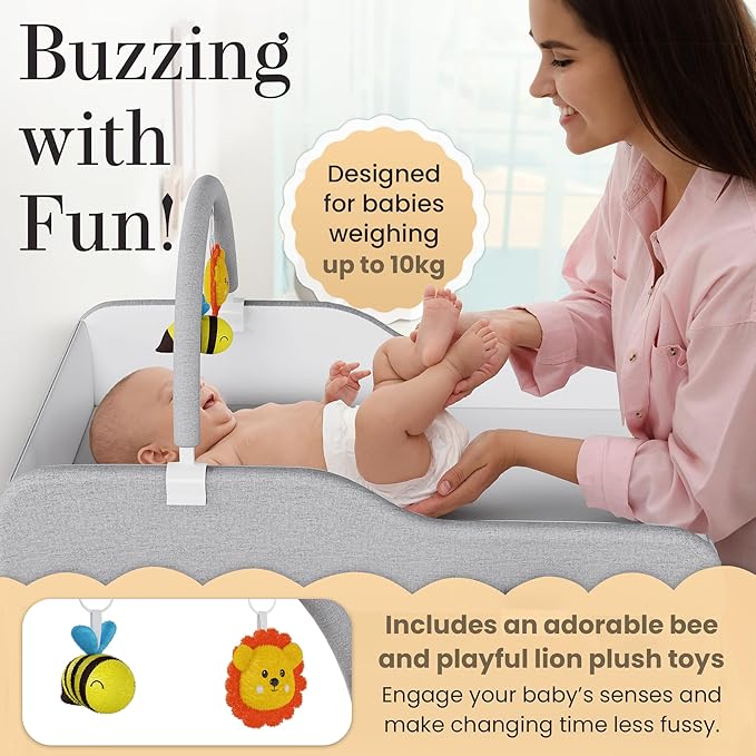 Portable Changing Table for Baby - Foldable Changing Table, Baby Diaper Changing Station with Baby Changing Station Toy Holder, Diaper Changing Table Bag - Portable Baby Changing Table with Wheels