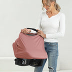 Breathable Car Seat Cover for Babies – Multi-Purpose Soft Rayon Nursing Cover for Breastfeeding, High Stretchy Infant Carseat Canopy, Stroller Cover (Smooth Rayon, Blush)