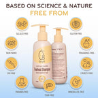 Oeight Tearless Baby Shampoo, Hypoallergenic & Dermatologically Tested Baby Shampoo, 100% Natural Active Ingredients with Chamomile, Parabens & SLS Free, Fragrance Free, for Sensitive Scalp, 200 ml