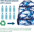 Wildkin ECO rPET 17-inch Large Backpack – Sustainable, Padded, Adjustable – Sharks