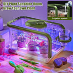 Kids Plant Growing Kit, Kids Gardening Greenhouse Growing Kit with Drip Irrigation and Grow Lights, Science STEM Toys Terrarium Kit for Boys Girls 3 4 5 6 7 8 Year Old,Kids Flower Growing Kit