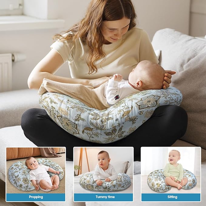 Nursing Pillow, Breastfeeding Pillow with Removable Cover, Ergonomic Breast Feeding Pillow, Baby Feeding Support Cushion for Mom Easier Breastfeeding- Original Size/Boho Garden