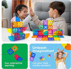 PicassoTiles Magnetic Building Block Quarter Round and Window Set Magnet Construction Toy Educational Kit Engineering STEM Learning Playset Child Brain Development Stacking Blocks Playboards