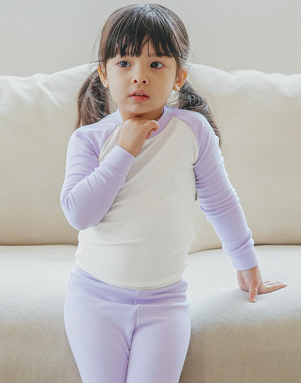 VAENAIT 6M-12Y Toddler Toddler Kids Toddler Girls Boys Soft Comfy Modal Tencel Solid Raglan Sleepwear Pajamas Pjs 2pcs Set