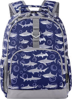 Choco Mocha Shark Backpack for Boys, Elementary School Backpack for Boys Ages 6-8 Kids Kindergarten Backpack Bookbag 17 Inch with Chest Strap, Blue