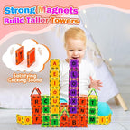 Magnetic Tiles Letters Toys, Alphabet Learning Toys for Toddlers 1-3 2-4 4-8, Classroom Must Have 48PCS Construction Toy, Toddler Games for Preschool Kids Spelling, Learning, Building, Educational Toy