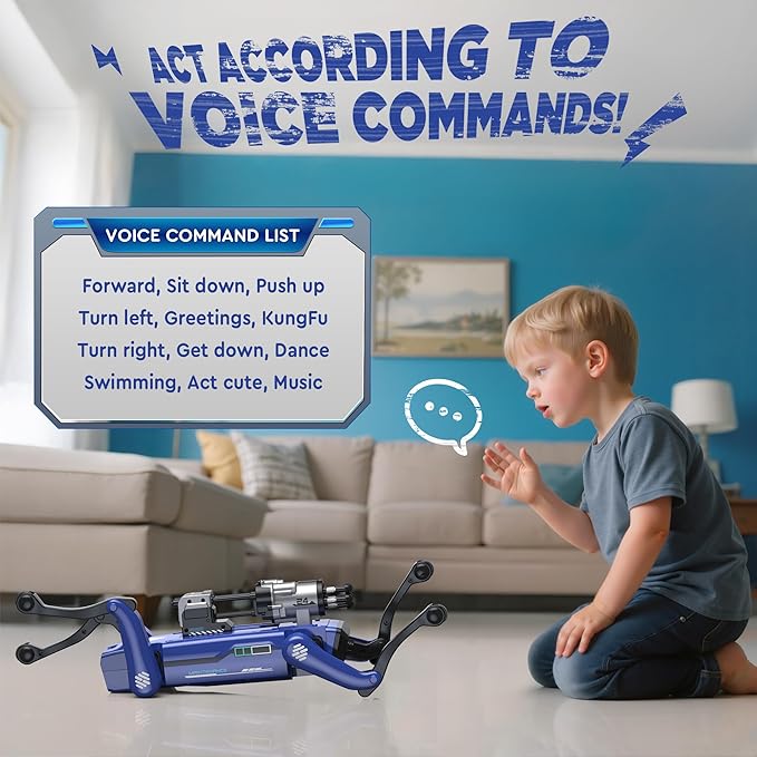 Smart Robot Dog - Interactive STEM Pet with Voice & Remote Control, 30+ Lifelike Actions, Programmable Play, 25m Range, Durable & Safe - Best Gift for Kids 6-12